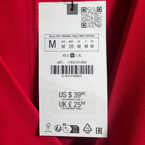 Zara Faux Wrap Knotted Crepe Top NWT (sold out in USA) - Picture 6 of 6